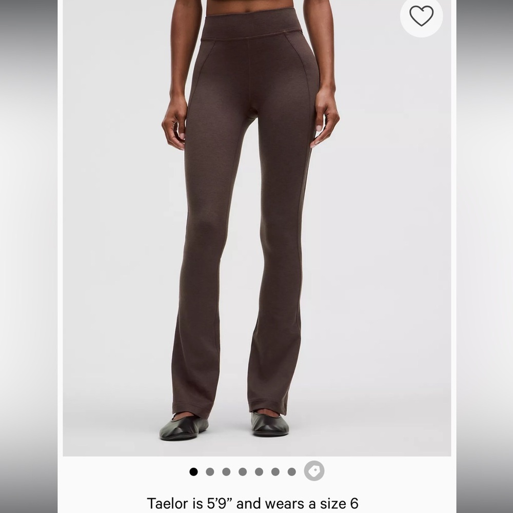 NWT Lululemon Softy Suedey Split-Hem High-Rise Mini-Flare - Espresso - Size 6